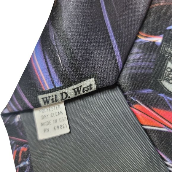 Ralph marlin vintage 1992 harley davidson neck tie pastel neon abstract art - Picture 2 of 7